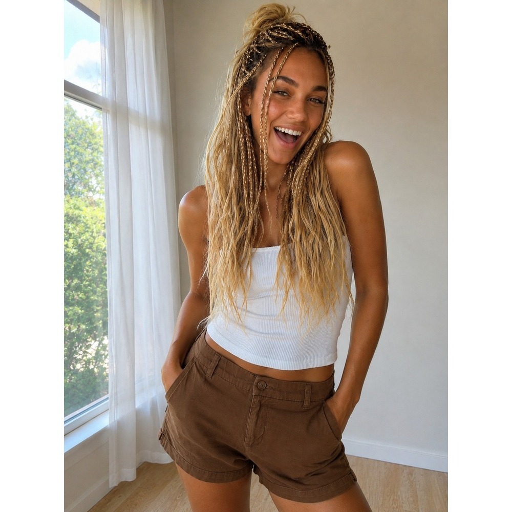 Patagonia Shorts Sz 4 Organic Cotton  Brown Chino Preppy Outdoor Granola Girl